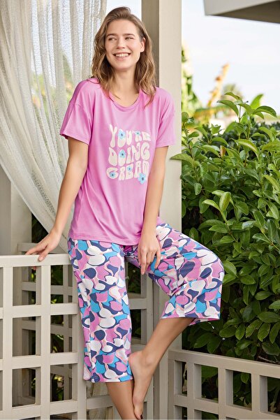 Aydoğan Kısa Kollu    Viskon Kaprili  Pijama Takımı