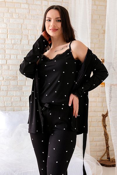 nisaNCa Set de pijamale pentru femei Pegasus cu dantelă și halat - Set zestre - Gamă largă de mărimi