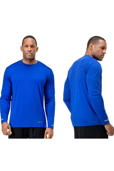 GENIUS STORE Men's Moisture Absorbing Quick Dry Athletic Technical Performance Sports T-shirt Long Sleeve