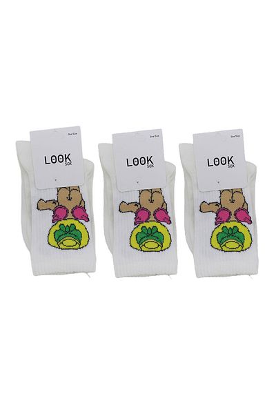 LOOKSOCKS Look Socks Pilaj Girl Χαρακτήρα Σχεδίου Κολεγιακές Κάλτσες 3 Ζευγάρια