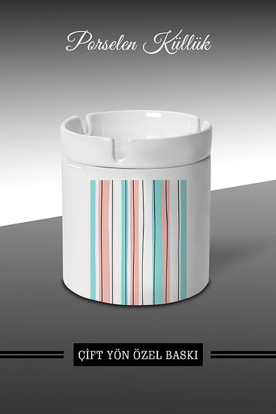Bytwo Scrumieră cu design vertical cu linii moi - Scrumieră din porțelan - Scrumieră *külbytX152