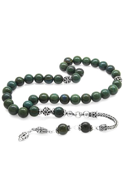 Tesbihane 925 проба срібний кулька з бахромою, вирізана з натурального каменю, чотки