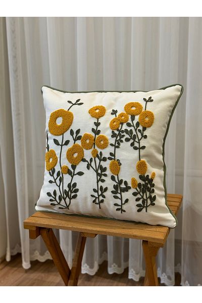 BUGİ HOME COLLECTİON Single Punch Embroidered Embroidered Poncho - Decorative Case