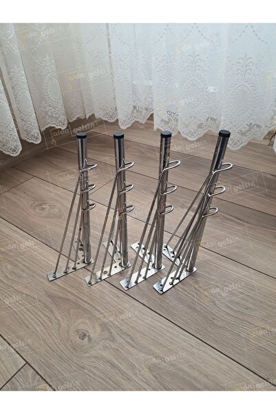 aldagelsin Mobilya Koltuk Sehpa Komidin Puf Bench Metal Telli Ayak 32 cm 4 Adet