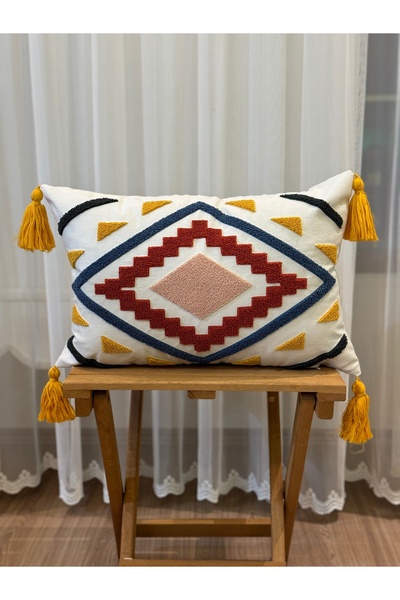 Ottoson TEKLİ PUNCH İŞLEMELİ NAKIŞLI PANÇ DEKORATİF KIRLENT KILIFI