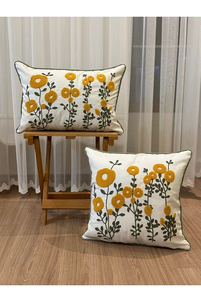 BUGİ HOME COLLECTİON Poncho brodat din 2 piese - Fata de perna decorativa