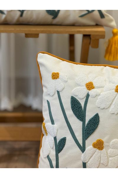 BUGİ HOME COLLECTİON Бродирана перфорация от 2 части - декоративна калъфка за възглавница