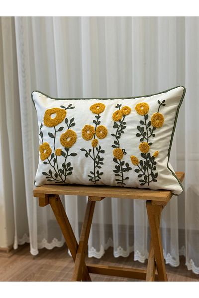 BUGİ HOME COLLECTİON Poncho brodat cu un singur pumn - Cutie decorativa
