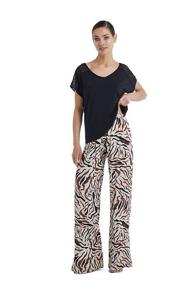 Blackspade Set pijama neagră cu mânecă scurtă pentru femei C9T6N3O06