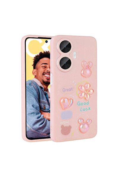 UnDePlus جراب Realme C55 غطاء سيليكون لامع مع شكل منقوش