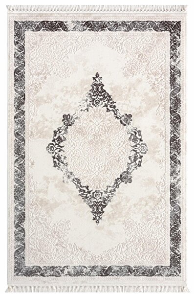 SEYRAN HALI Avangard 2037 Gri Klasik Desen Makine Halısı