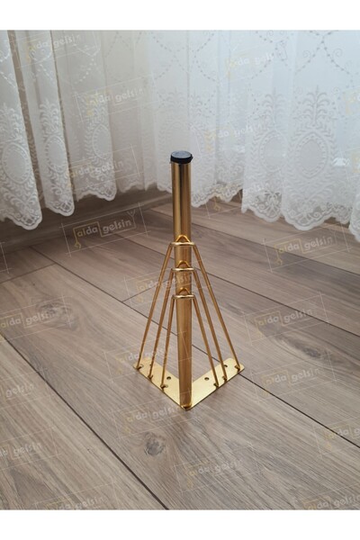 aldagelsin Mobilya Koltuk Sehpa Komidin Puf Bench Metal Telli Ayak 32 cm 2 Adet