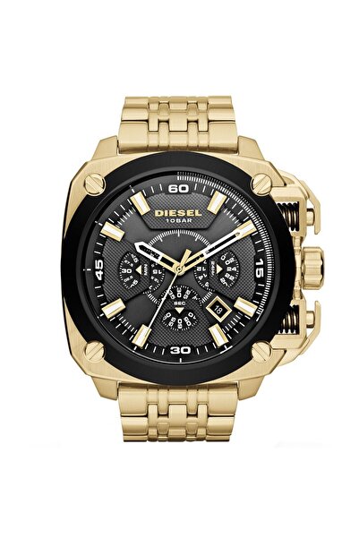 Diesel ساعة يد رجالية كوارتز ستيل ذهبي اللون 55 ملم Dz7378