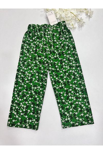 Esterella Girl's - Wide Leg Wrap Pants with Elastic Waist and Tie Detail