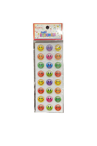 Ticon PUFFY STICKER ΠΟΛΥΧΡΩΜΑ ΧΑΜΟΓΕΛΟ ΠΡΟΣΩΠΟ 20 Συσκευασία