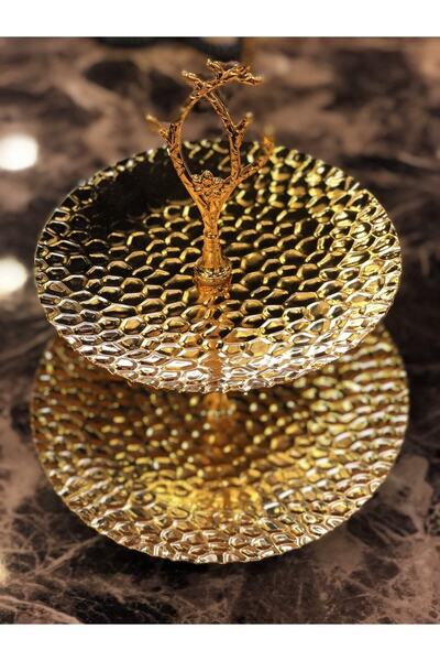 CHANCE GİFT وعاء تقديم معدني ذو طبقتين، وعاء تركي، وعاء للوجبات الخفيفة