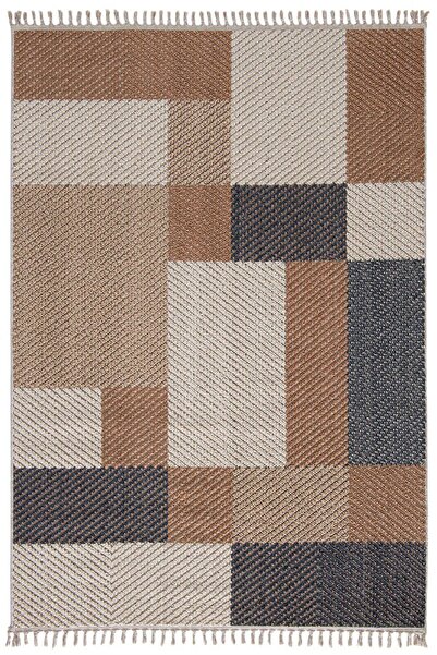 Dekorenti Çam Halı Enti Halı Bukle 1406 Sarı Iskandinav Desenli Makine Halısı