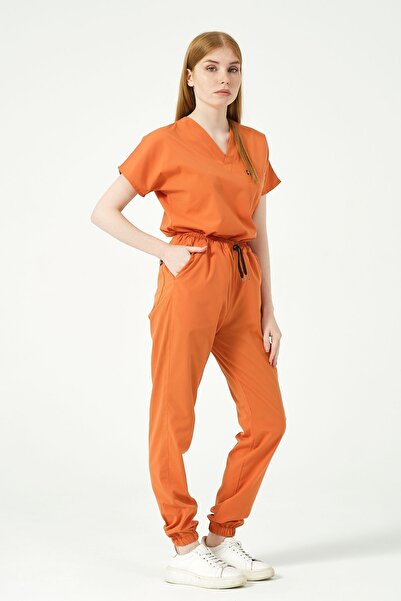 Pratik Medikal Salmon Lycra Jogger Leg Doctor Nurse Jersey Bat Sleeve Suit Un...