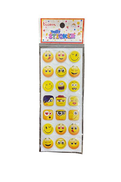 Ticon PUFFY STICKER EMOJI SMILING FACE Συσκευασία των 20