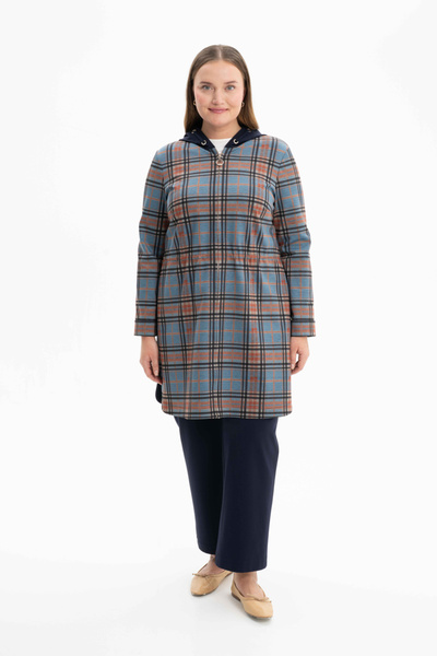 Aker Kapüşonlu Örme Desenli Kap