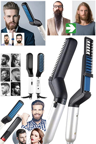 Genel Markalar Elektrikli Saç Tarak Hızlı Saç Sakal Düzleştirici Kıvırcık Kon...