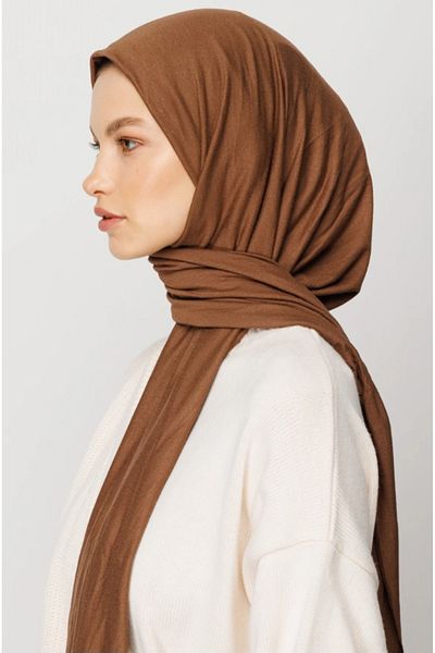 FRESCO SCARFS Hijab Hijab χτενισμένο βαμβακερό σάλι κανέλα