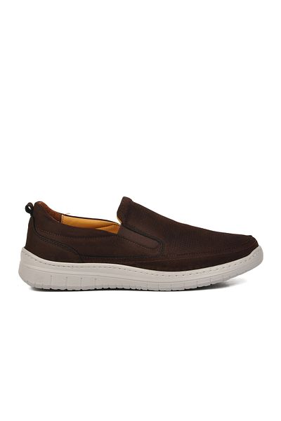 AYAKMOD Ανδρικά casual παπούτσια 809 καφέ Nubuck από γνήσιο δέρμα