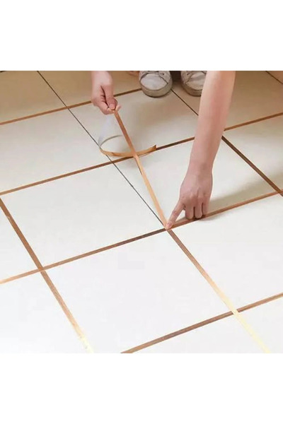 Yıldızhane 1 Cm 50 Metre Gold Fayans Arası Şerit Bant Dekor Bant 1 Cm 50 Metr...