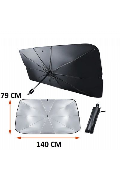 REPLAX Foldable Umbrella Sunshade - 140x79 Cm, Windshield Curtain, Br 4953605