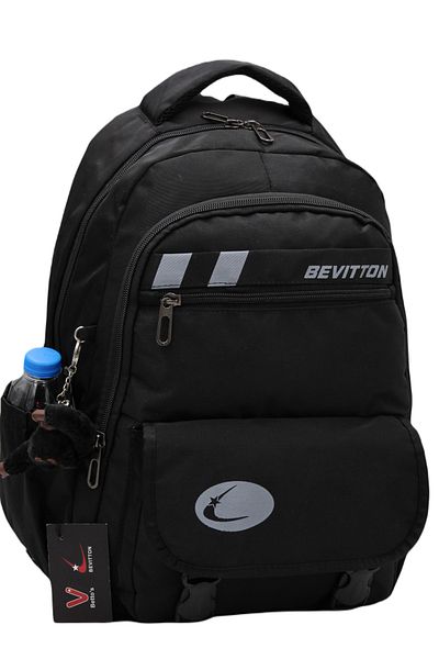 Bevitton Bvt-34300 Μαύρη σχολική τσάντα Αδιάβροχη ειδική υφασμάτινη σχολική τσάντα πλάτης