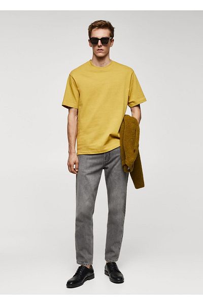 MANGO Man 100% cotton comfortable cut basic T-shirt