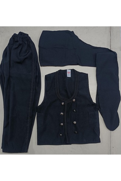 DilekKostüm 23 NİSAN KARADENİZ KOSTÜMÜ ERKEK CEPKEN ŞALVAR KABALAK SETİ 3 PAR...