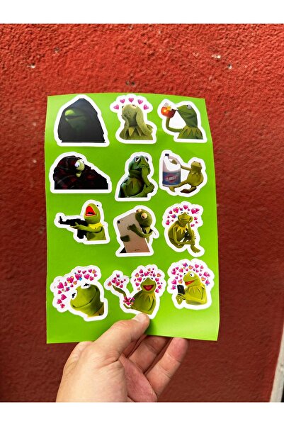 Namgo Kurbağa kermit 12'li Laptop Notebook Tablet Sticker Paketi