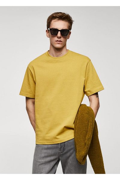 MANGO Man 100% cotton comfortable cut basic T-shirt