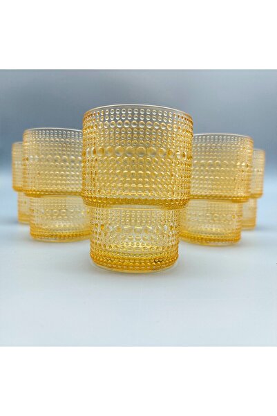 Janset Krd Home Beaded Glass Cup Set for 6 People 200 ml