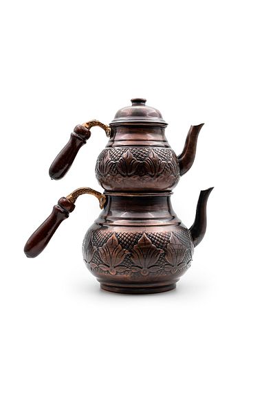 ANTEPSEPETİ Copper Antique Patterned Teapot 3