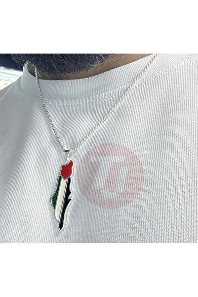 Herşey Nota قلادة خريطة فلسطينية