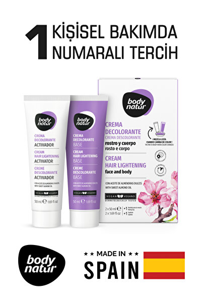 Body Natur Vücut Yüz Tüy Sarartıcı Aydınlatıcı Beyazlatıcı Krem Meyve Kokulu - Hair Lightening Cream 2x50ml