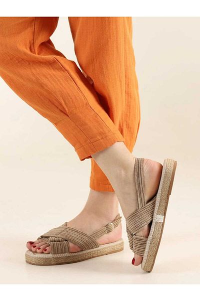 Pine Cone Velvet Cross Strap Sandals