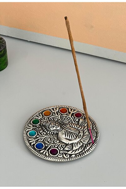 Miamantra مبخرة معدنية مع شكل بوذا الملون سبعة شقرا