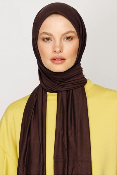 FRESCO SCARFS Hijab Hijab Χτενισμένο Βαμβακερό Σάλι Bitter Brown