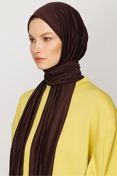 FRESCO SCARFS Hijab Hijab Χτενισμένο Βαμβακερό Σάλι Bitter Brown