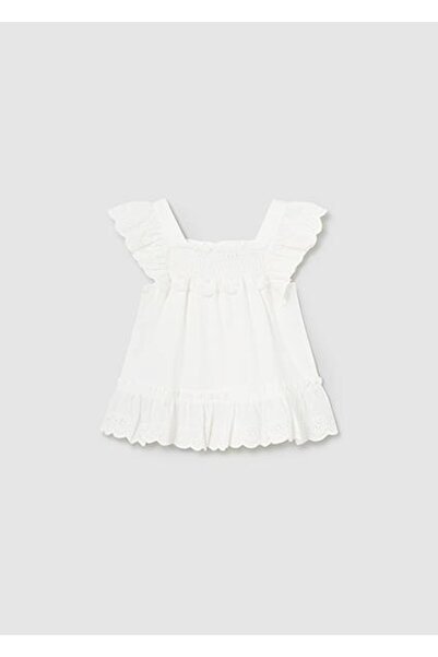 MAYORAL بلوزة كريمية للفتيات الصغيرات 01197-031