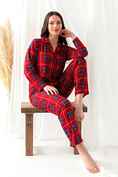 nisaNCa الشتاء نمط منقوشة زرر السنة الجديدة تحت عنوان المرأة من جلد الغزال بيجامة مجموعة