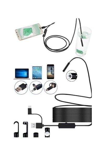 Tokurtech Yılan Kamera 10 Metre Profesyonel Logar Endoskop Kıvrılabilir Ayarlanabilir Sert Kablo Ledli Kamera