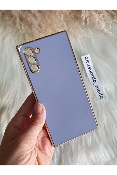 Aksesuarda Moda Samsung GALAXY NOTE 10 Uyumlu Gold Detaylı Lazer Kesim Kılıf