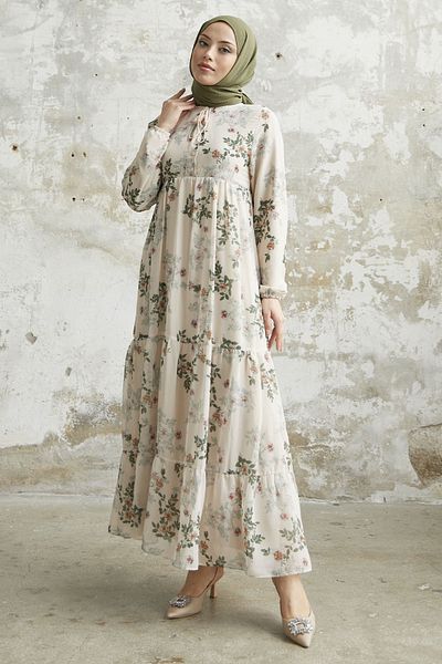 InStyle Πράσινο φόρεμα σιφόν Lavi Tassel Λεπτομέρεια