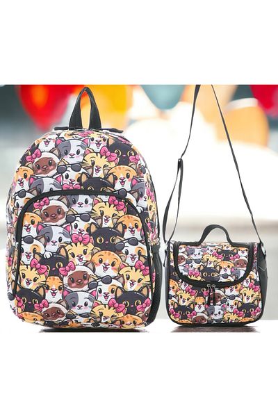 Shopiolog Kindergarten Feeding Bag Set of 2 Nursery Kindergarten Backpack