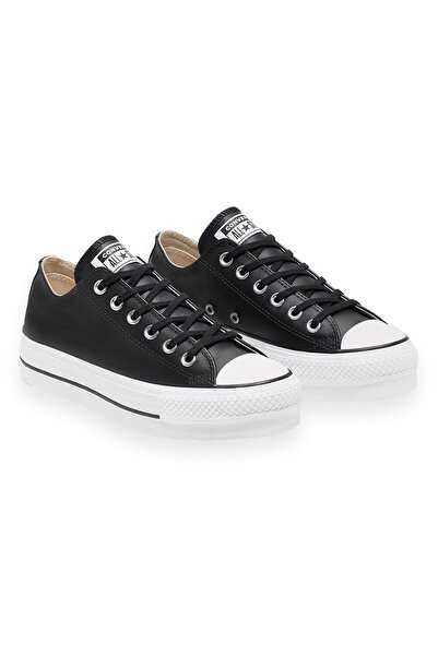 Converse 561680C Chucktaylor All Star Leather Plat Siyah-Beyaz Unisex Ayakkabı
