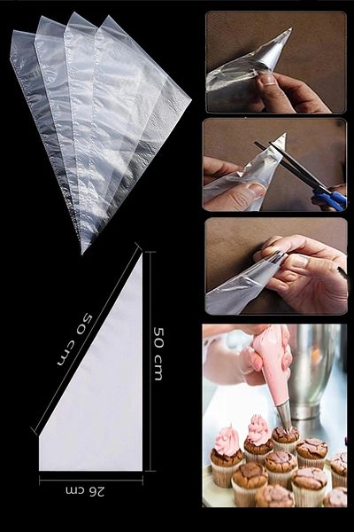 Siliko World Cream Stainless Steel Piping Bag - 1 Piece + 4 Whipped Bags